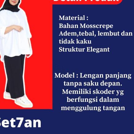 Kemeja Polos Wanita Lengan Panjang 3XL LD 120 4XL LD 130 Atasan Jumbo Kemeja Putih Big Size Oversize