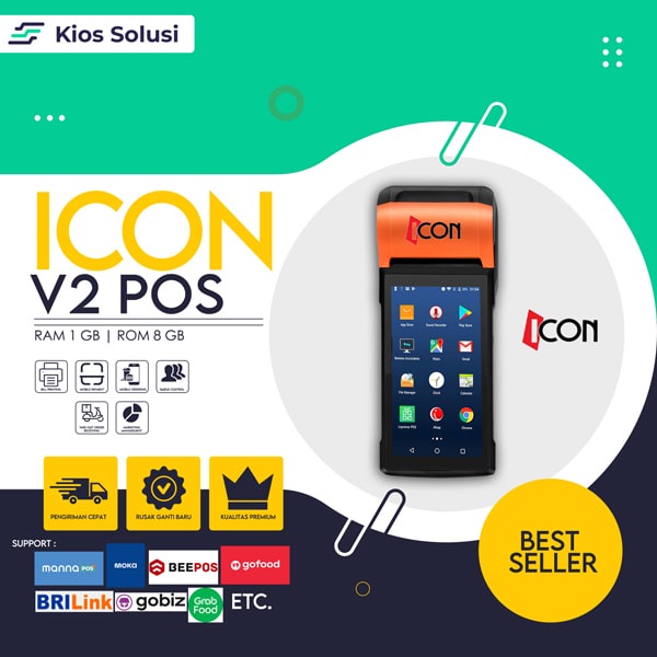 Mesin Kasir Portable | Mesin Kasir Android | ICON V2 | RAM 1 ROM 8 | 4G LTE TERMURAH