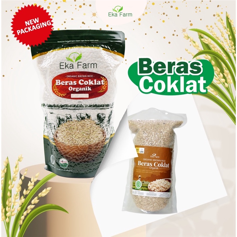 

BERAS COKLAT ORGANIK - 1KG - VAKUM - EKA FARM - Beras Coklat - Rendah Glikemik - glikemik rendah