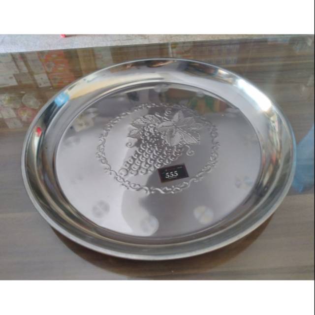 BAKI NAMPAN BULAT STAINLESS 34 CM