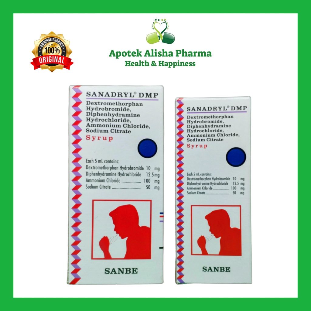 SANADRYL DMP Sirup - Obat Flu dan Batuk Kering Sanadril DMP Syrup