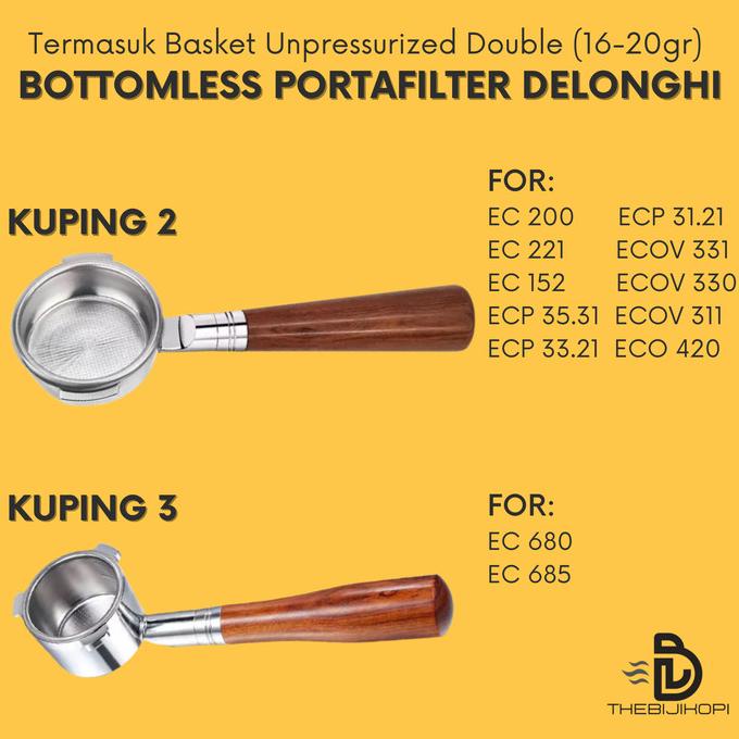 PORTAFILTER DELONGHI BOTTOMLESS NAKED PORTAFILTER 51 MM