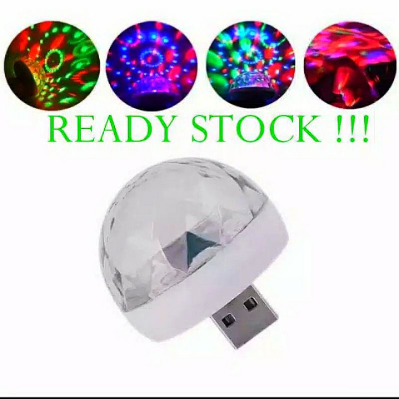 LAMPU DISCO BOLA DJ / USB MINI LAMPU DISCO LIGHT PORTABLE MIRABALL