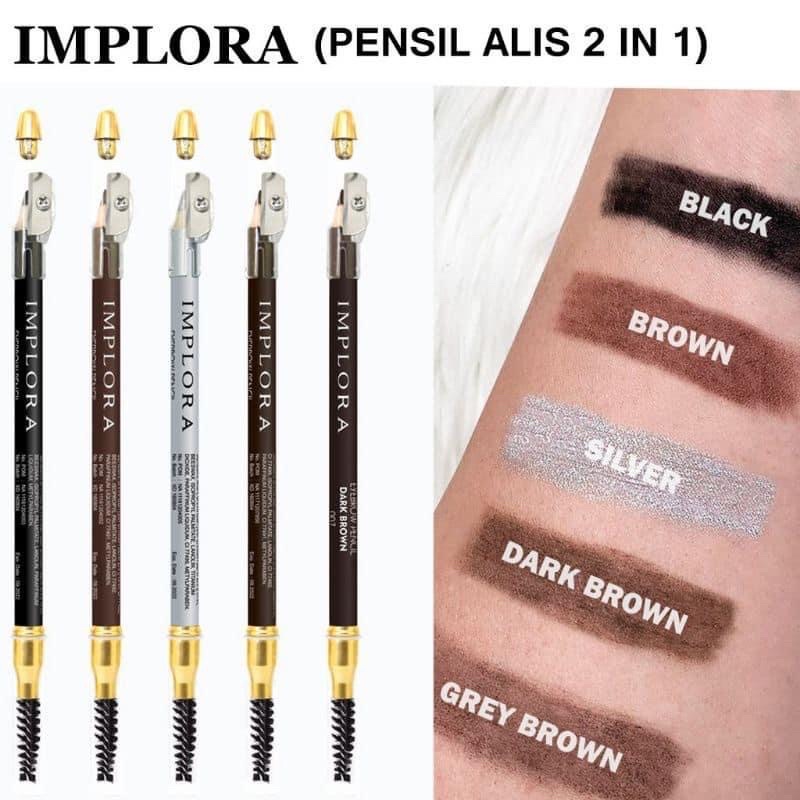 Implora - Eyebrow Pensil Implora 3 in 1 - Pensil Alis Bpom Original Waterproff