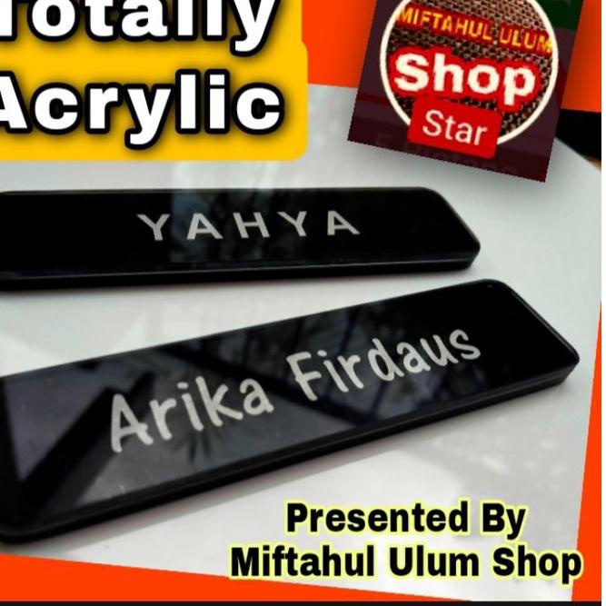

♥MURAH LEBAY♥ Name Tag - Papan Nama Dada - Totally Double Acrylic - Pengait Peniti dan Magnet produck terlaris