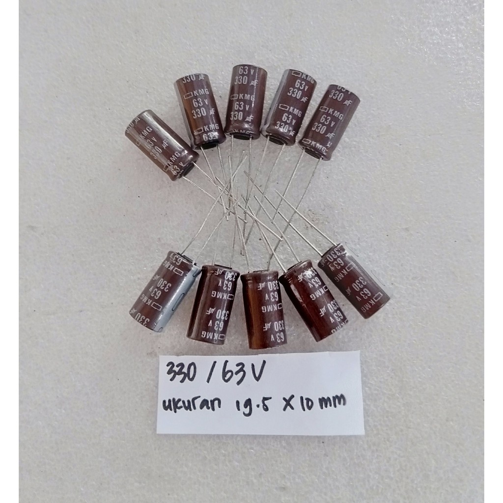 Capacitor Elco 330uf 63v 19.5x10 10pcs