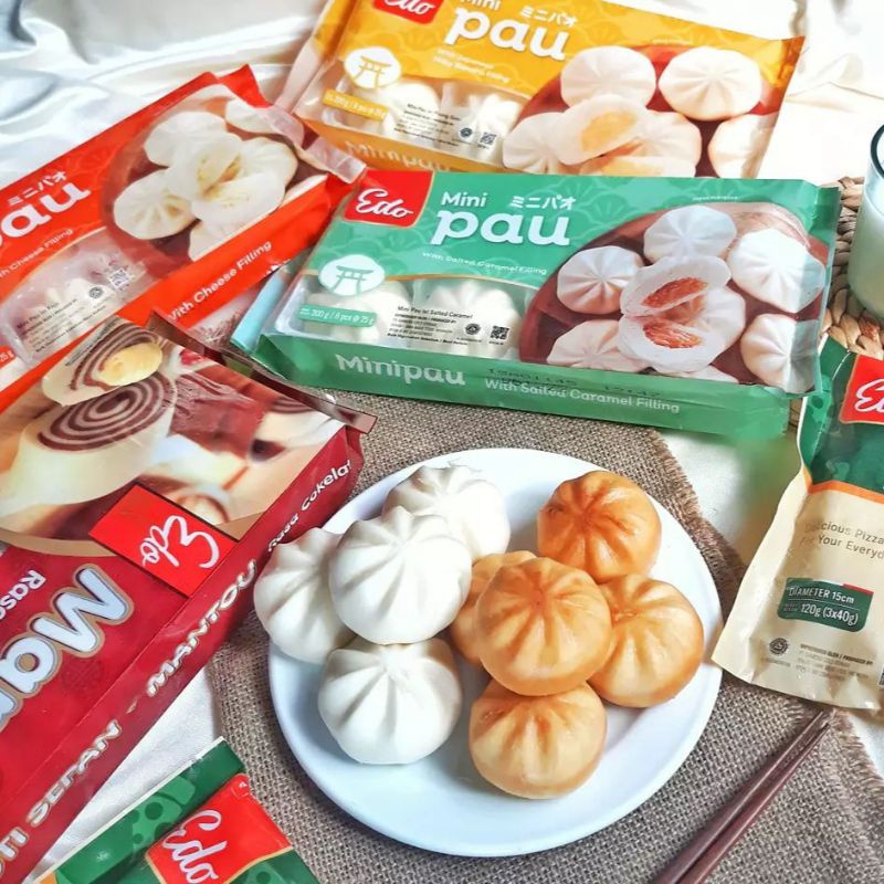 Edo Mini Pau Coklat Kacang/Edo Mini Pau Kacang Merah/Edo Mini Pau Japanese Milky Banana/Edo Mini Pau