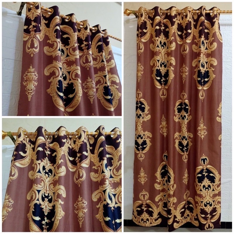 [ PINTU DAN JENDELA ] GORDEN SMOKRING MOTIF SULTAN COKLAT