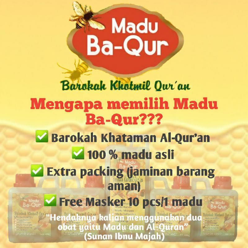 Madu Ruqyah Barokah Khataman Al Qur'an untuk Stamina Madu Ba-qur