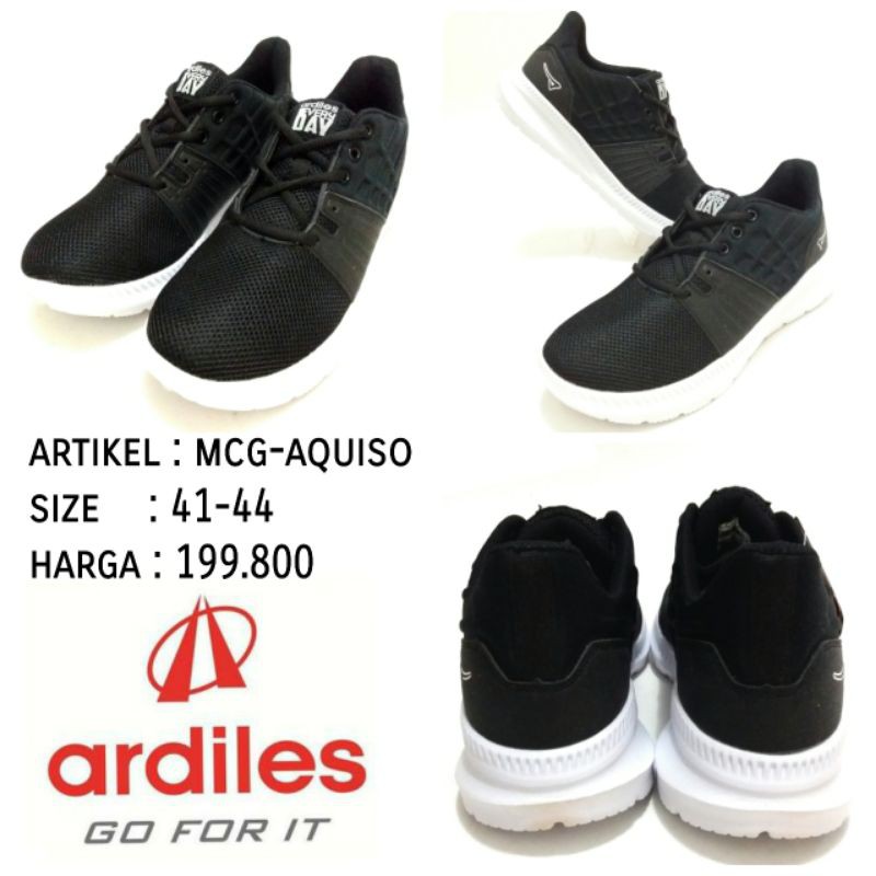 SEPATU SEKOLAH/FASHION COWOK HITAM PUTIH BY ARDILES AQUISO SIZE 41-44