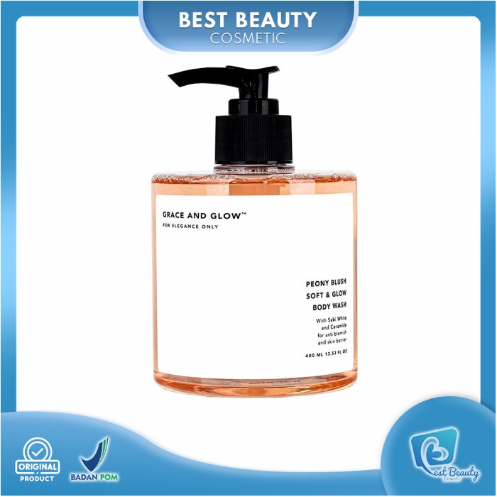 ★ BB ★ Grace and Glow Peony Blush Soft &amp; Glow solution Body Wash - Sabun Mandi