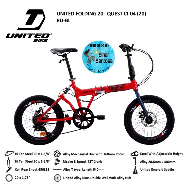 Sepeda Lipat United Quest 20"