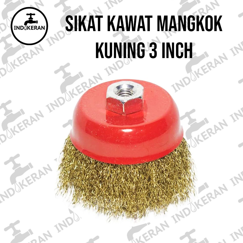 INDOKERAN - Sikat Kawat Mangkok Kuning - High Quality