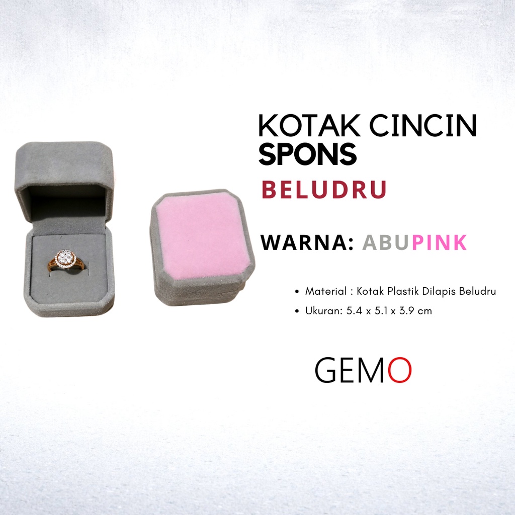 Kotak Perhiasan Warna Abu Pink Beludru Set / Cincin / Liontin / Gelang / Kalung Koye / Jewelry Box Unik Lucu untuk Tempat Wadah Seserahan / Akad Pernikahan / Hantaran Tunangan Harga Paling Murah cocok untuk Aksesoris Emas Berlian/ Perak Permata