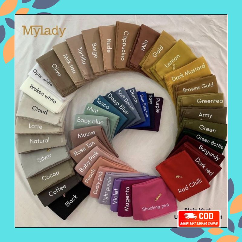 (LASSER CUTTE) KERUDUNG TUDUNG MY LADY MY LEDY MYLEDY MYLADY ORI POLOS VOAL SEGI EMPAT