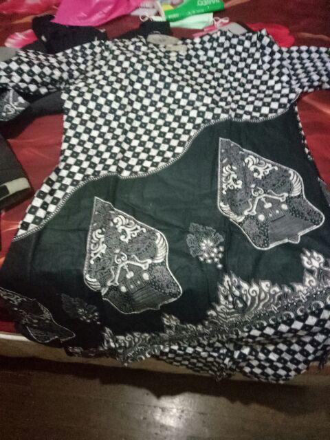 Batik Tunik Ziggy Wayang Mono Sogan Couple Keluarga Sarimbit Untuk Kantor Kondangan Resepsi Seragam