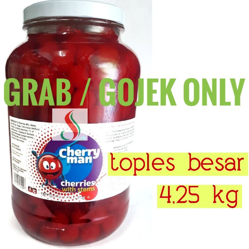 OLIVIA  Red Maraschino Cherry with stem 4,25kg. Cherry tangkai