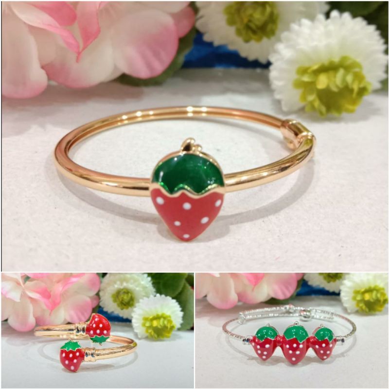 Fourfashion Gelang Tangan Anak Stroberi Kekinian YT052