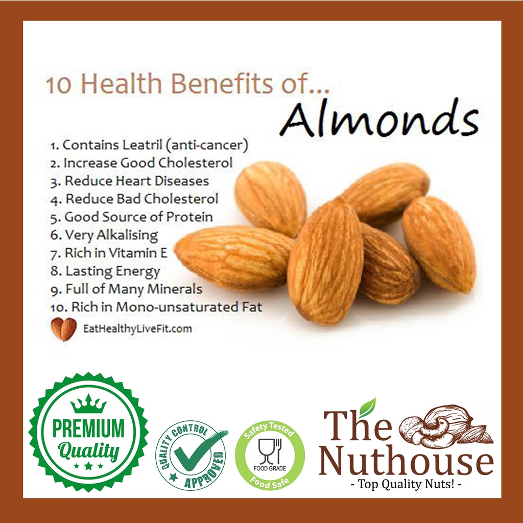 100gr Almond Whole Premium RAW / MENTAH NPX 27/30