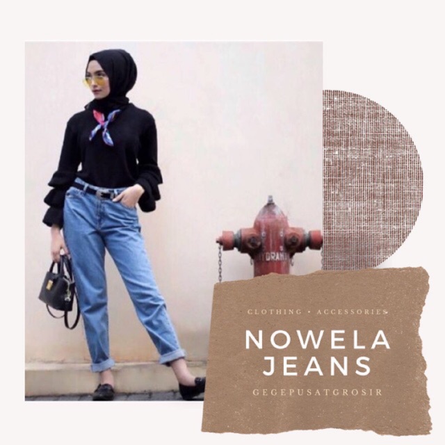 CELANA JEANS NOWELA / GG-CN07 / CELANA JEANS WANITA / CELANA BOYFRIEND JEANS WANITA