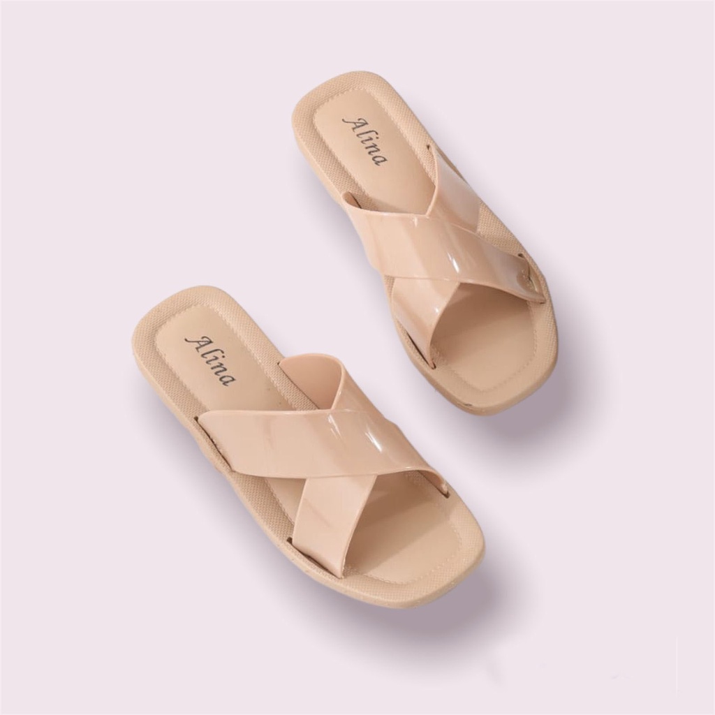 Sandal Wanita Terbaru /Sendal Teplek Jelly Alina 1246/Sendal Flat Import