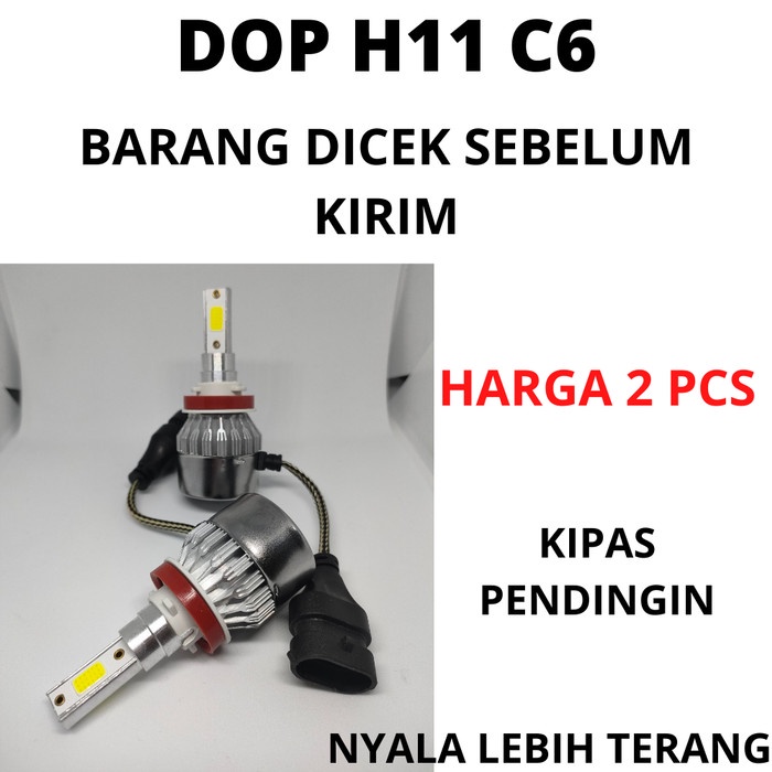 Promo  Dop Lampu Led Foglamp H11 C6 6000K Avanza Innova Calya Sigra Xenia