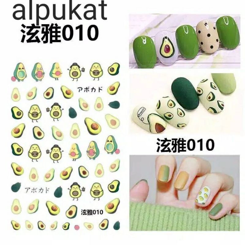 mrcaisen Stiker kuku 3d anak dewasa nail art sticker tempelan hiasan cat kuku