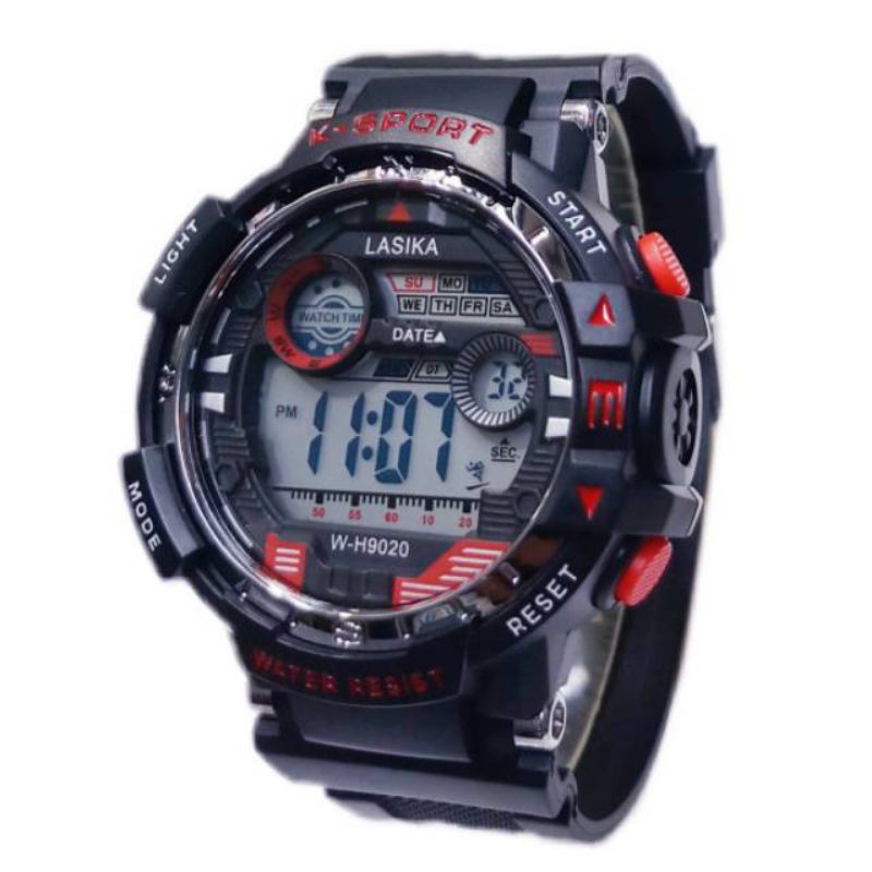 (Terima Cod)Jam Tangan Pria Lasika W-H 9020 Strap Rubber Water Resisst(Dikirim Jakarta)