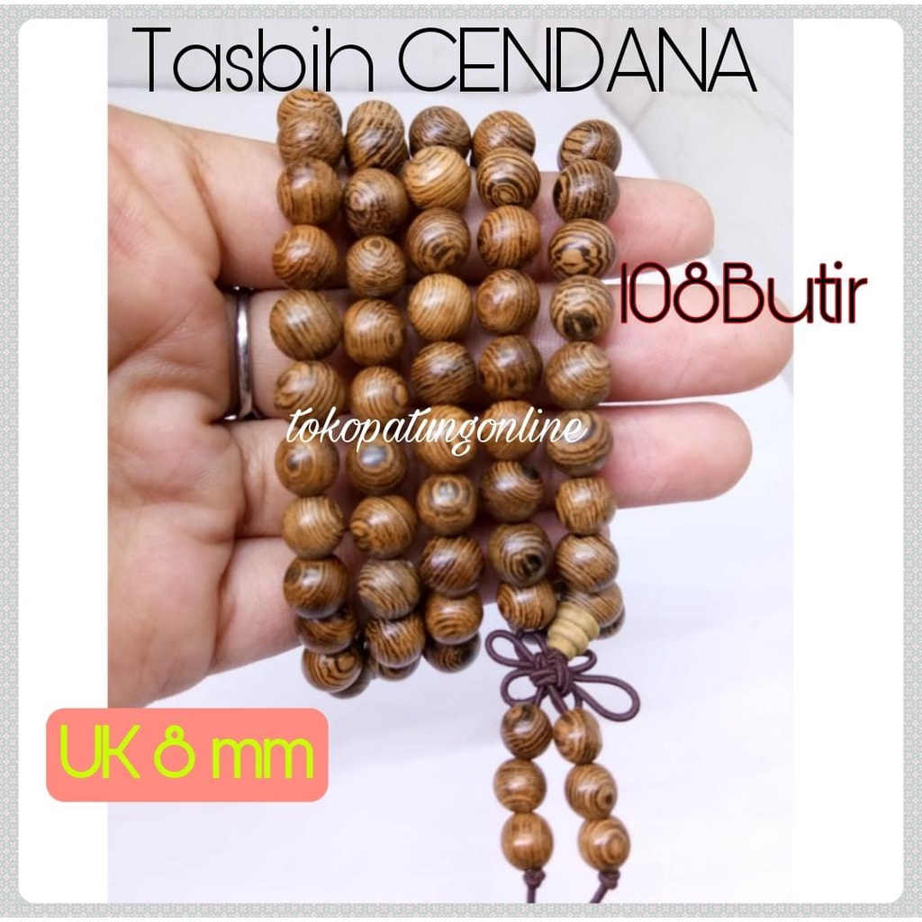 Tasbih Cendana Kayu 108 Butir 8mm Premium