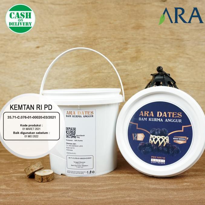 

Kurma Manis / Buah Kurma / Kurma Bam 700Gr Kemtan Kemasan Ember Higienis Kurma Anggur Madu Ready