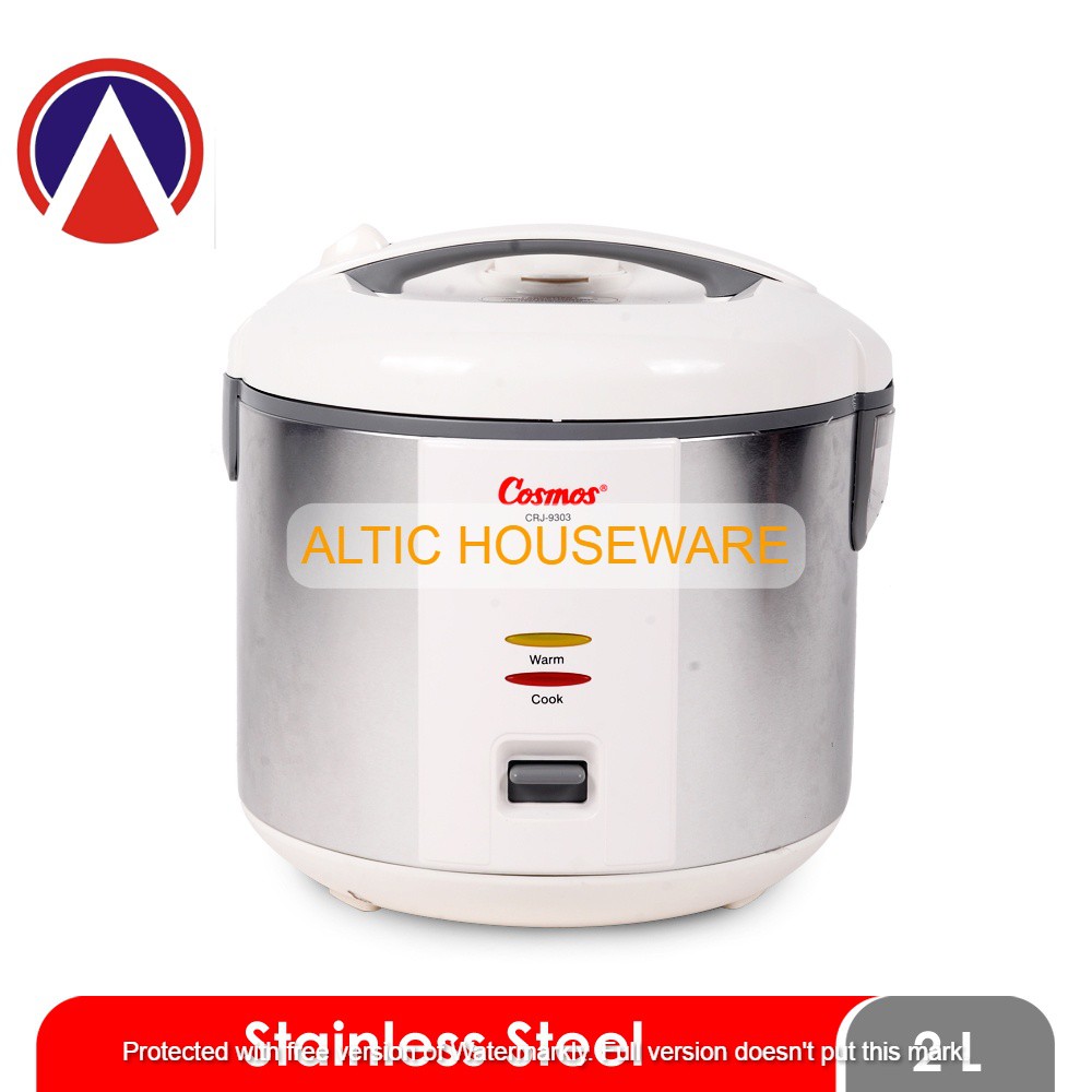 COSMOS Magic Com CRJ 9303 - Magic com 2 Liter Stainless - Rice Cooker 3in1