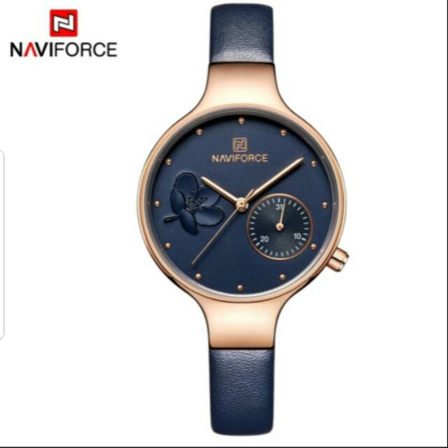 JAM TANGAN WANITA NAVIFORCE NF 5001 BIRU DONGKER ORIGINAL