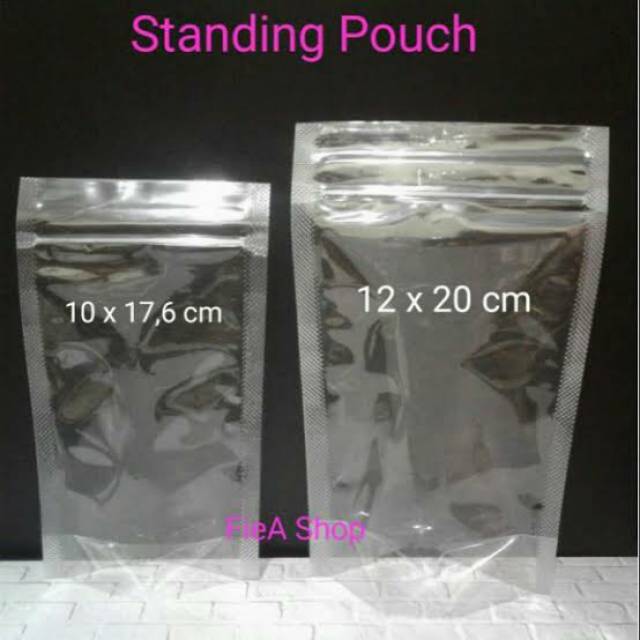 D1 Plastik Standing Pouch Transparan | Wadah Makanan Camilan Minuman Permen Snack Mika Klip Berdiri