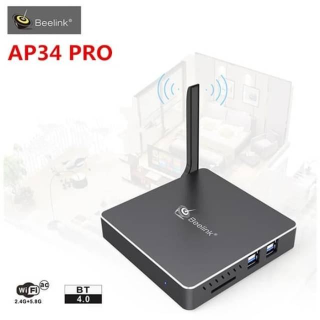 Mini PC Beelink AP34 PRO 6GB RAM 64GB ROM WIFI Antenna Metal Body 4xUSB Dual HDMI Windows 10 Bracket