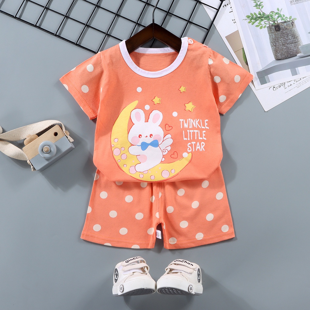 TSC - BBA5 Setelan Anak 0- 3 Tahun Model 37-45  Baju Setelan Anak Piyama Tidur Pendek Jumper Anak Bayi