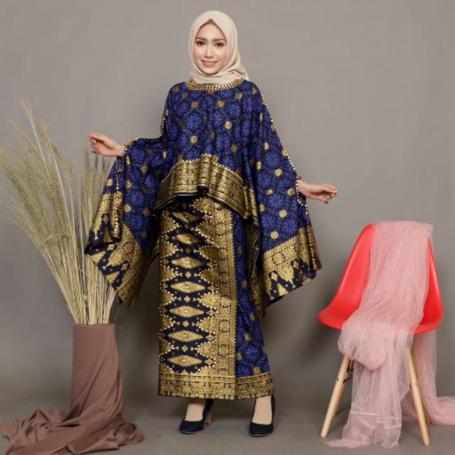  SETELAN  BATWING BATIK MOTIF SONGKET  PALEMBANG  BATIK JUPRI 