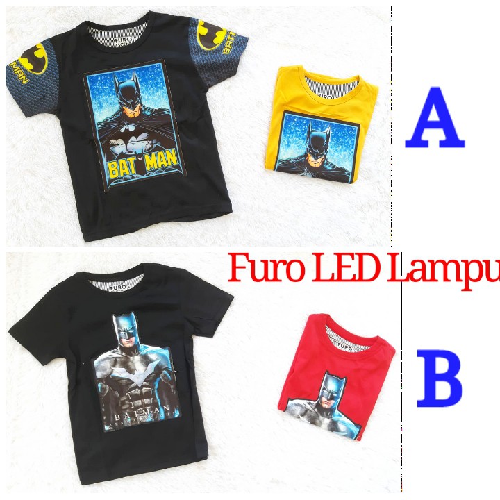 Baju Kaos Atasan Tshirt T-shirt T shirt Anak Laki Laki Cowok Furo Import karakter Superhero Batman L