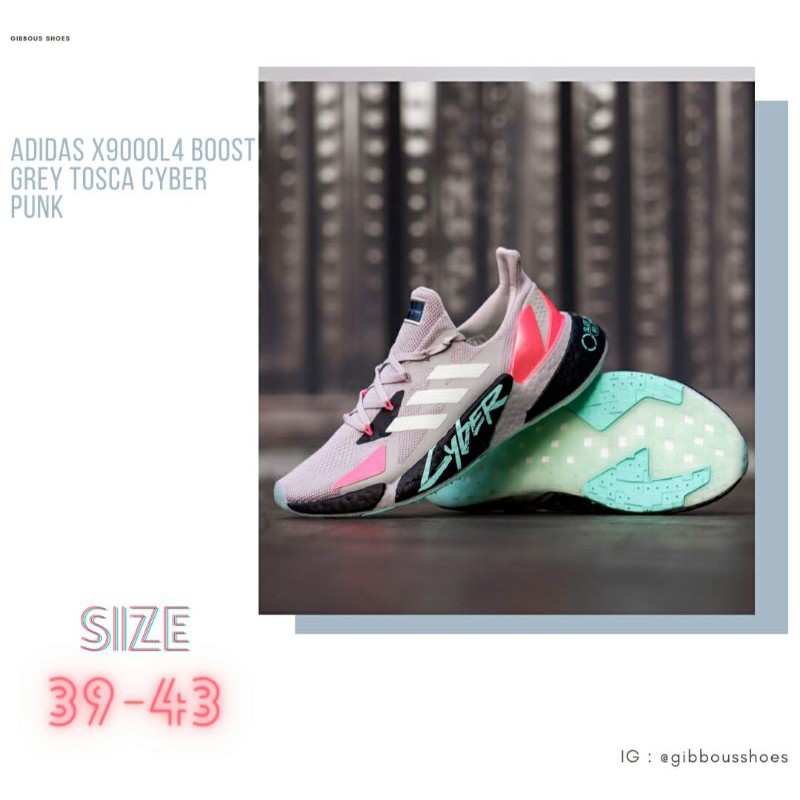 SEPATU SNEAKERS ADIDAS X9000L4 BOOST GREY TOSCA CYBER PUNK