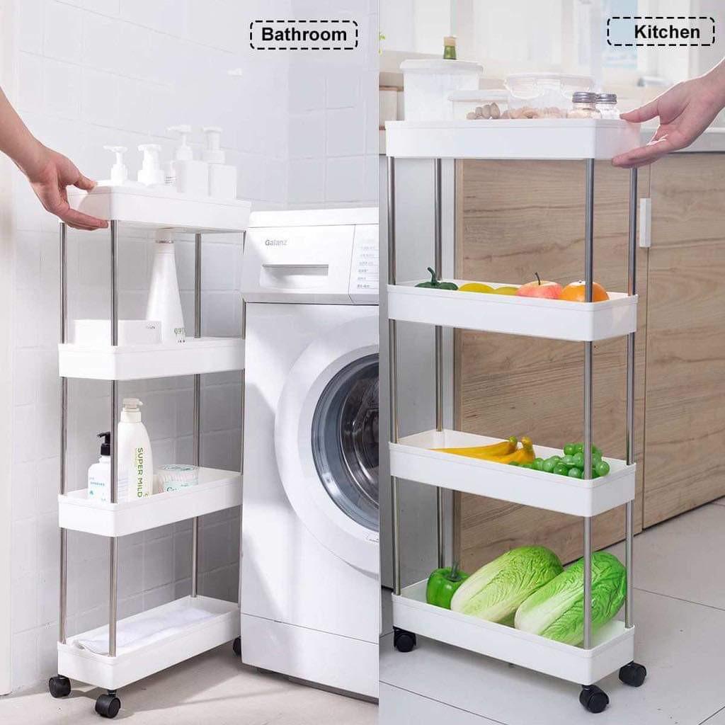 SHENAR RAK TROLI 4 SUSUN SALON DAPUR KAMAR TIDUR MANDI / RAK SUSUN STAND HANGER SERBAGUNA, RAK SAMPING DAPUR RAK KAMAR MANDI RAK BUKU, SHENARCORNER168