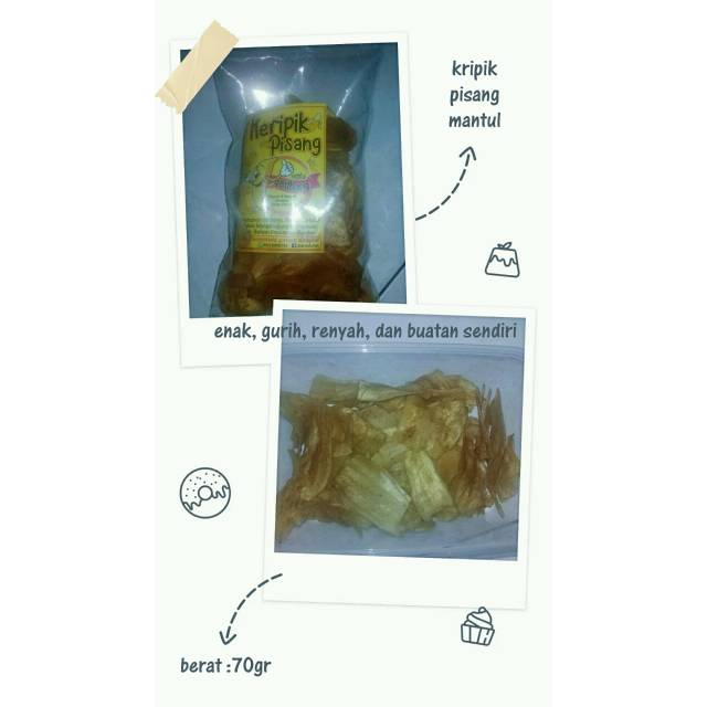 

Kripik pisang 70gr manis gurih, renyah, dan enakk