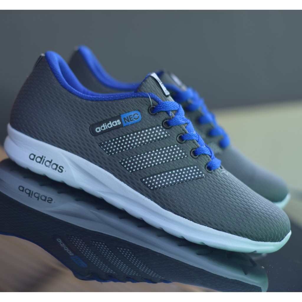 SEPATU ADIDAS NEO PRIA WANITA - ABU BIRU