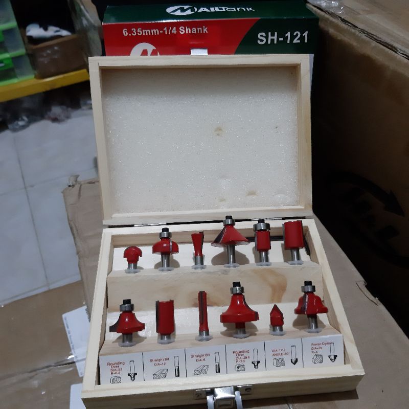 mata profil kayu set 12 pcs mata router mata pisau trimmer trimer mata bor profil kayu