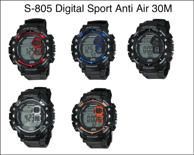 [3.3 Bundle Deals]-W.R 30M Jam tangan Digital sport pria Anti Air 30M  S-805