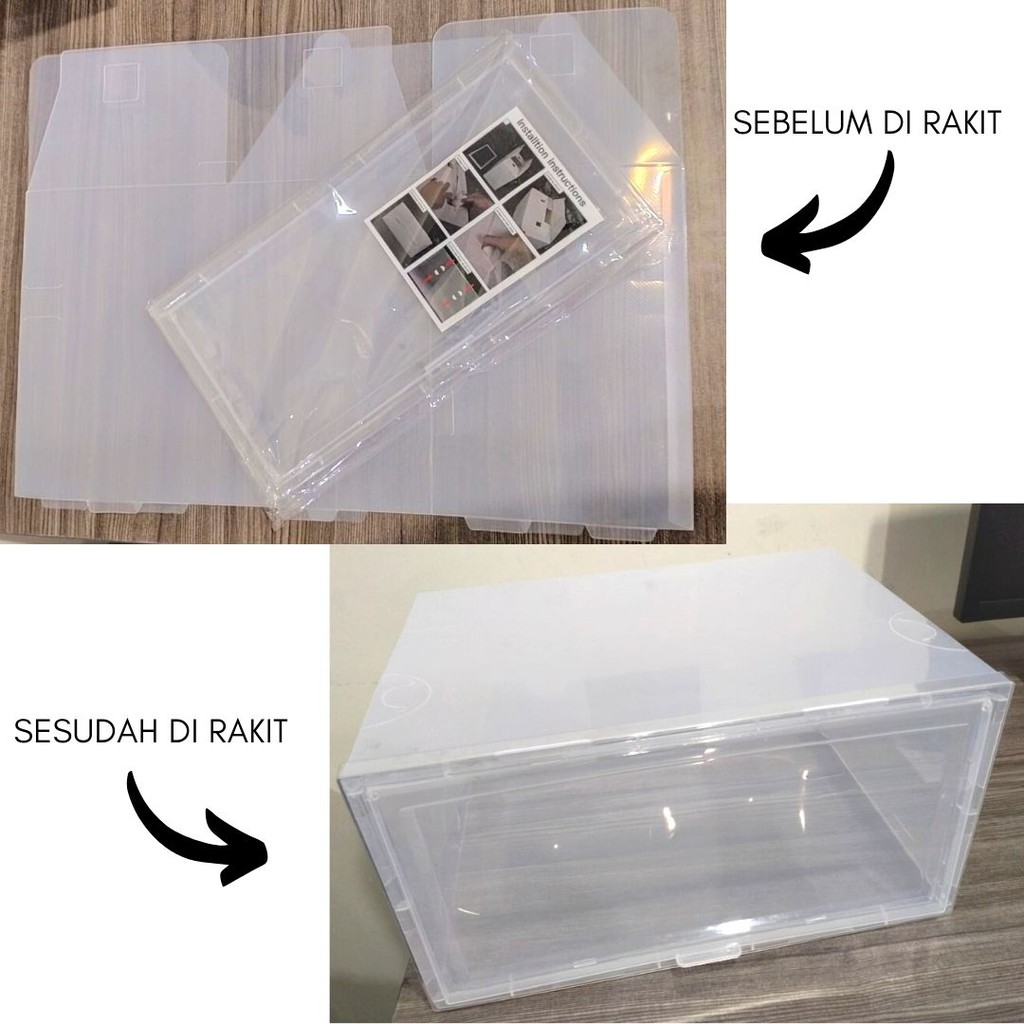 ELFYDO - HL0196 Kotak Sepatu Plastik Transparan Penyimpanan Kotak Sepatu Shoes Storage Box