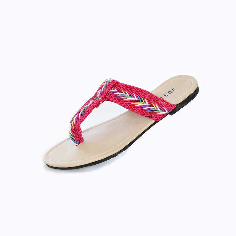 Original! Justin Sandal Jepit Wanita JH 53 Merah Kombinasi Kekinian