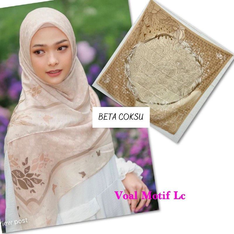 Hijab Voal Segiempat Motif BETA COKSU Jilbab square Denay Kw Lasercut Premium