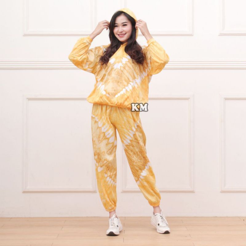 ONE SET WANITA HOODIE LD 110 FIT XL SETELAN PEREMPUAN KEKINIAN