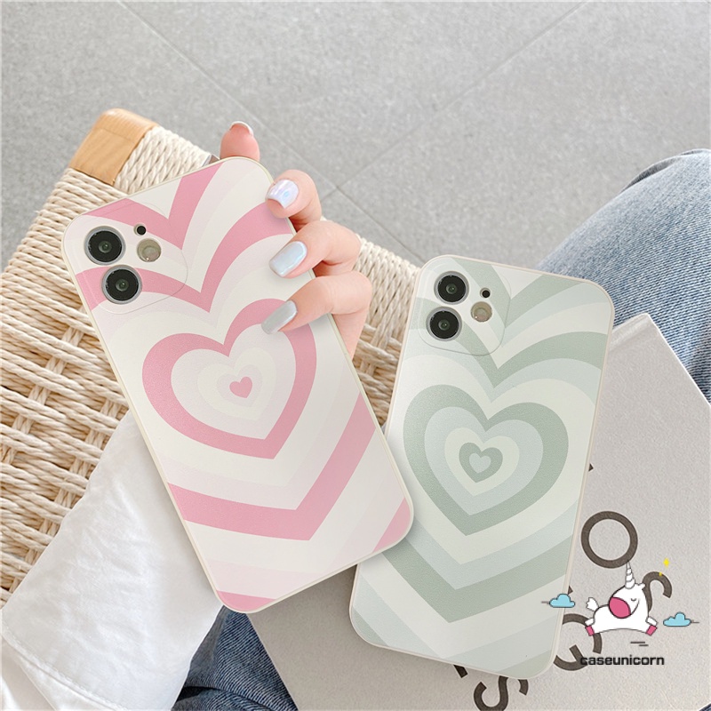 Casing Xiaomi POCO F3 POCO M3 Pro 5G Mi 11 Lite 10 10T Redmi 10 9A Love Heart Phone Case Xiaomi Redmi Note 9 8 10 10s 10pro max plus Redmi 9 9T 9C NFC Xiaomi POCO X3 NFC POCO M3 X3 Pro Ins Green Pink Heart Circle TPU Silicon Soft Couples Cover