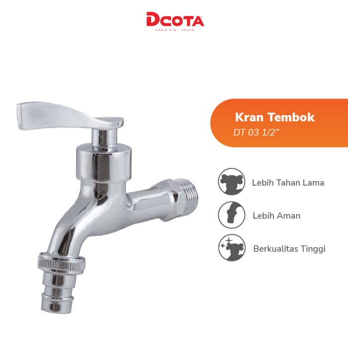 Dcota Kran Air Tembok DT 03 1/2&quot; + Saringan Air Lantai DFL 01