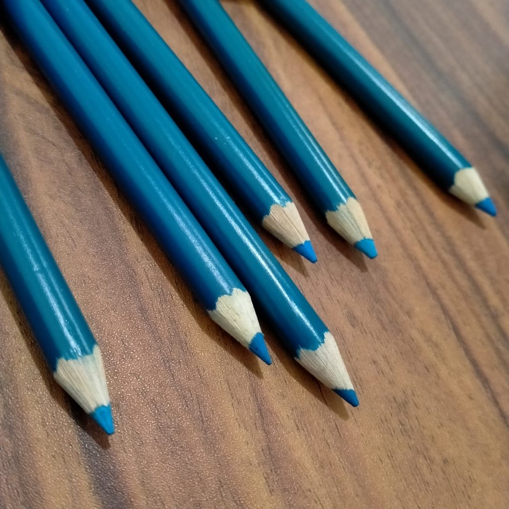 PENSIL WARNA WARNI SATUAN PANJANG Kayu Lengkap Bagus Set Murah Gambar Lukis Color Pencil Terbaik-Biru Tua